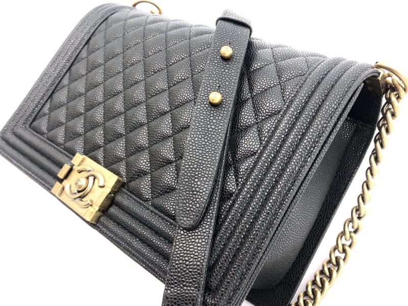 Ch@nel Boy Bag-Caviar-28CM - Image 6