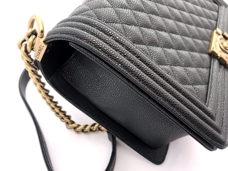 Ch@nel Boy Bag-Caviar-28CM - Image 7