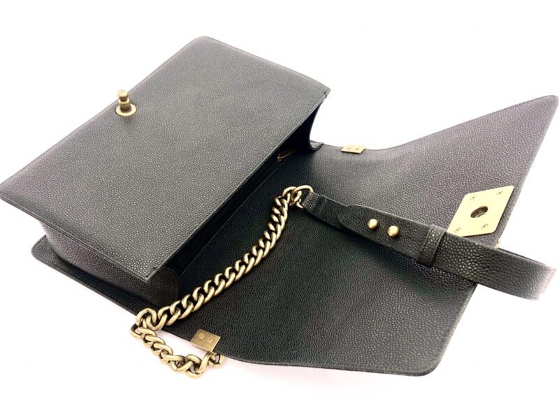 Ch@nel Boy Bag-Caviar-28CM - Image 8