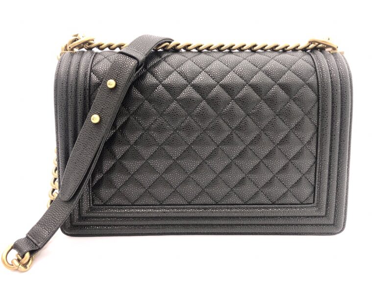 Ch@nel Boy Bag-Caviar-28CM - Image 9