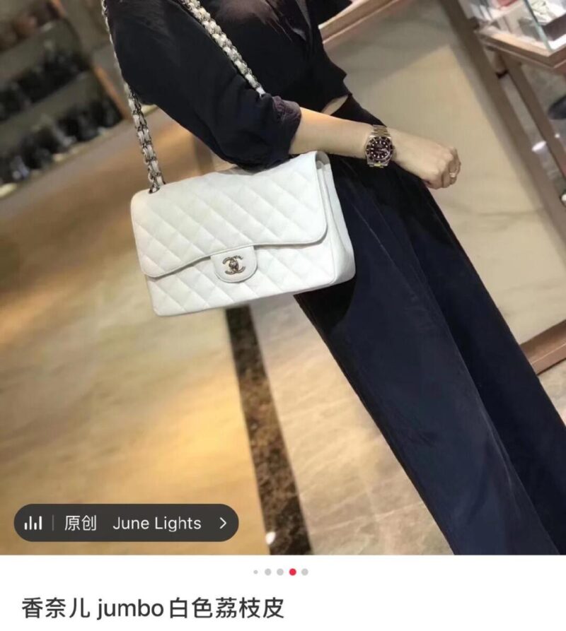 Ch@nel Flap Bag-Caviar-Silver Hardware-30CM - Image 4