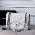 Ch@nel Flap Bag-Caviar-Silver Hardware-30CM