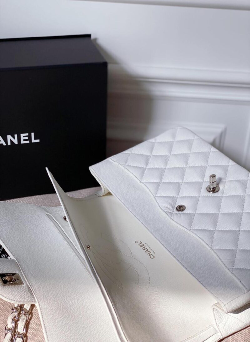 Ch@nel Flap Bag-Caviar-Silver Hardware-30CM - Image 6