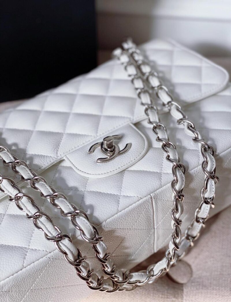 Ch@nel Flap Bag-Caviar-Silver Hardware-30CM - Image 7