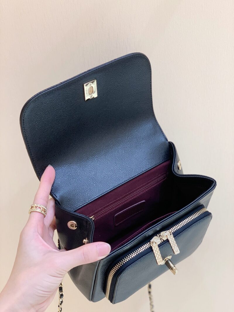 Ch@nel Flap Bag-25x21x7CM - Image 5