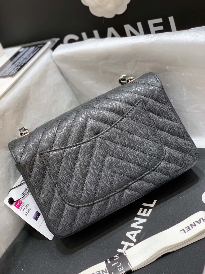 Ch@nel Flap Bag-Caviar-Silver Hardware-20CM - Image 4