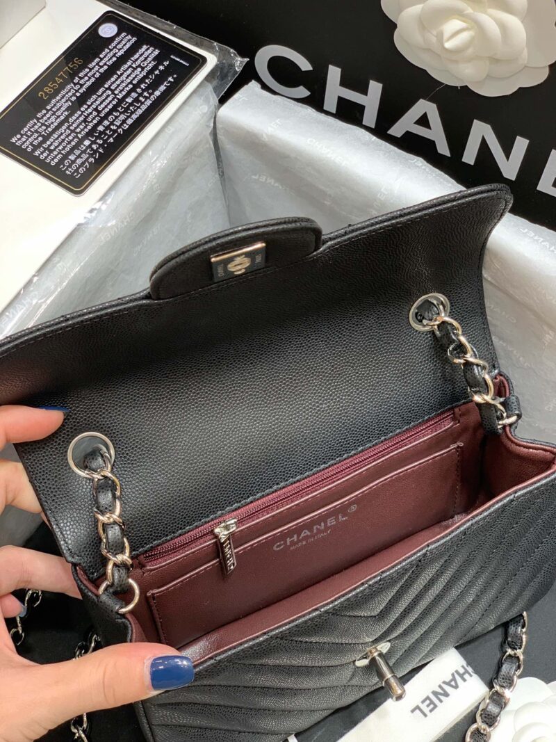 Ch@nel Flap Bag-Caviar-Silver Hardware-20CM - Image 7