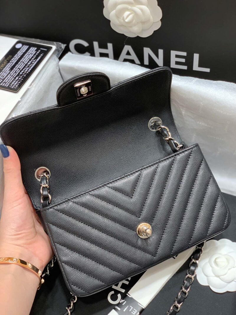 Ch@nel Flap Bag-Caviar-Silver Hardware-20CM - Image 8
