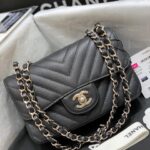 Ch@nel Flap Bag-Caviar-Silver Hardware-20CM