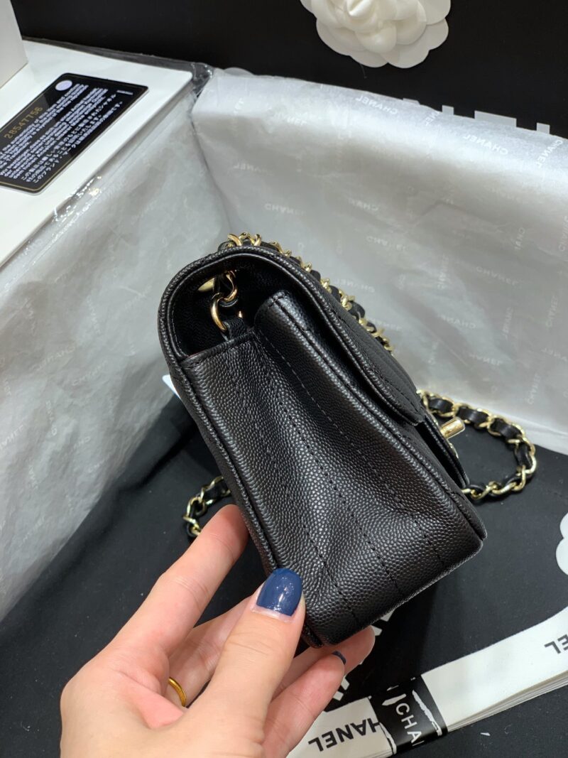 Ch@nel Flap Bag-Caviar-Gold Hardware-20CM - Image 3