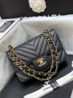 Ch@nel Flap Bag-Caviar-Gold Hardware-20CM