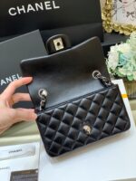 Ch@nel Flap Bag-Lambskin-Silver Hardware-20CM - Image 9