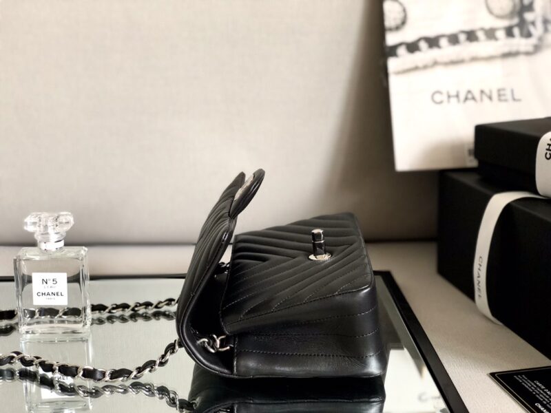 Ch@nel Flap Bag-Lambskin-Silver Hardware-20CM - Image 2