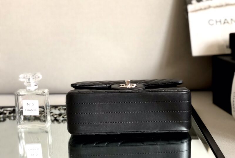 Ch@nel Flap Bag-Lambskin-Silver Hardware-20CM - Image 7