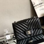 Ch@nel Flap Bag-Lambskin-Silver Hardware-20CM