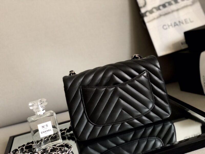 Ch@nel Flap Bag-Lambskin-Silver Hardware-20CM - Image 8