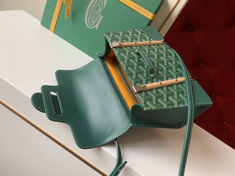 Goyard Coated Canvas and Leather Saigon Top Handle Bag-21CM - Image 7