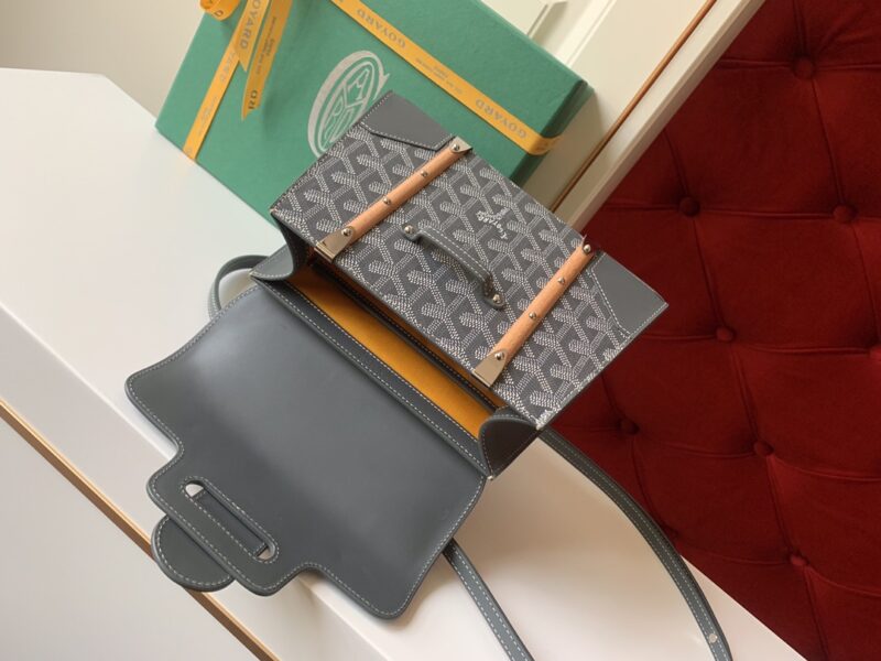 Goyard Coated Canvas and Leather Saigon Top Handle Bag-21CM - Image 4