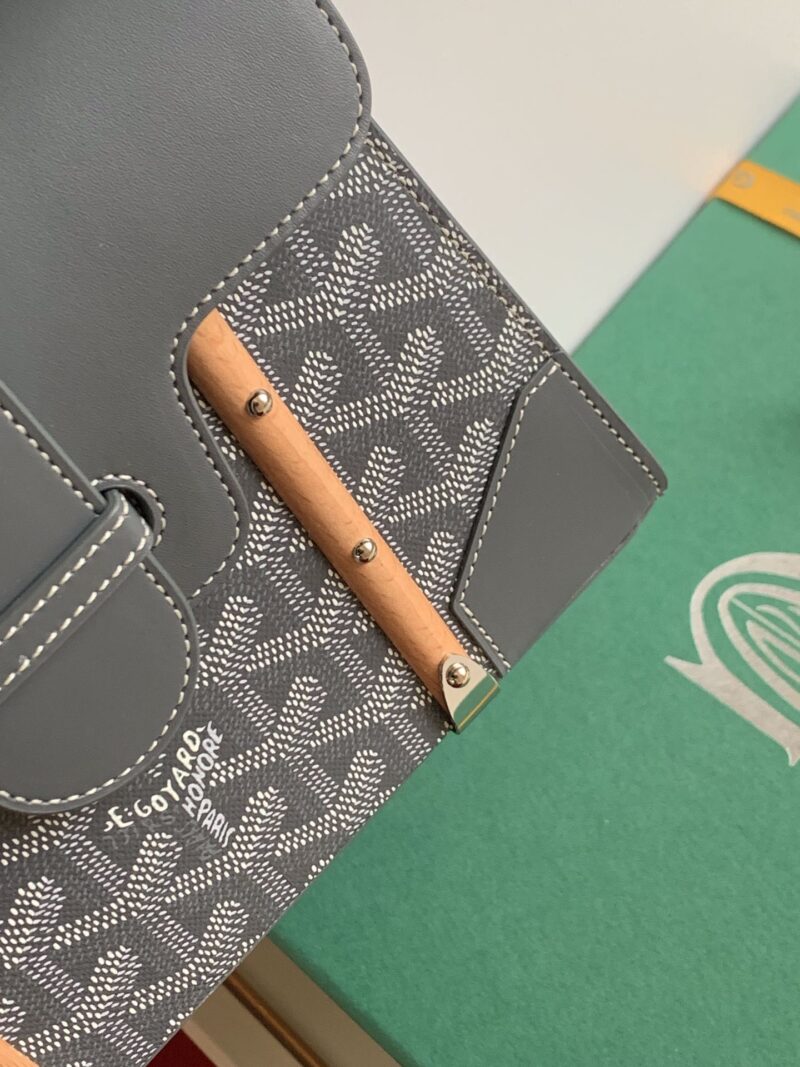 Goyard Coated Canvas and Leather Saigon Top Handle Bag-21CM - Image 9