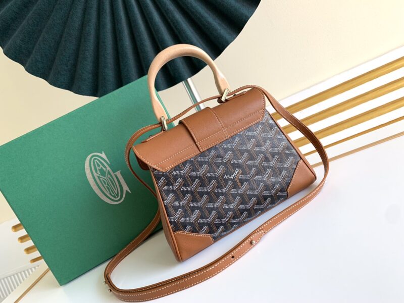 Goyard Coated Canvas and Leather Saigon Top Handle Bag-21CM - Image 2