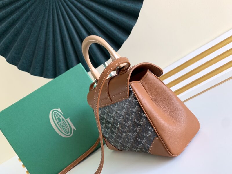 Goyard Coated Canvas and Leather Saigon Top Handle Bag-21CM - Image 7