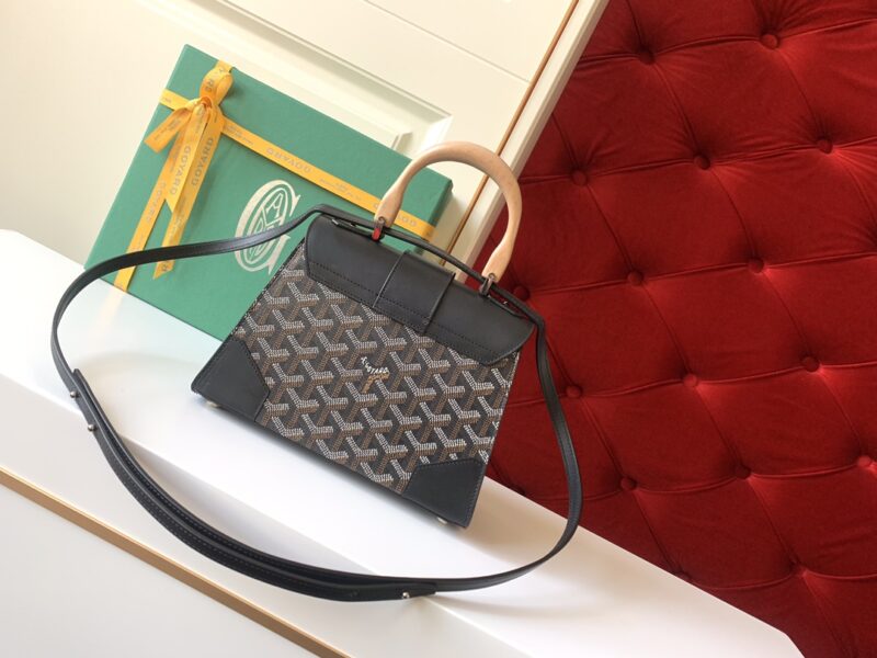 Goyard Coated Canvas and Leather Saigon Top Handle Bag-21CM - Image 8