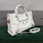 Balenciag Women's Le City Bag in Optic White-38*24*14CM - Image 3