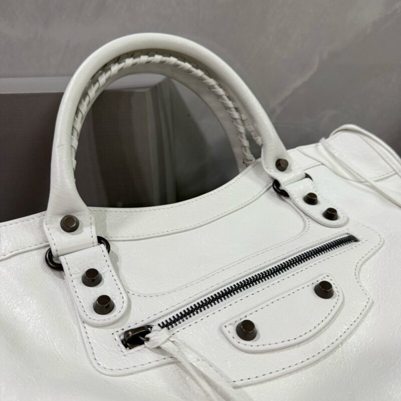 Balenciag Women's Le City Bag in Optic White-38*24*14CM - Image 6