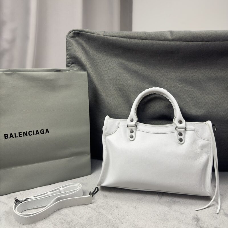 Balenciag Women's Le City Bag in Optic White-30*20*11CM - Image 9
