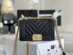 Ch@nel Boy Bag-Caviar-20CM