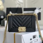 Ch@nel Boy Bag-Caviar-20CM