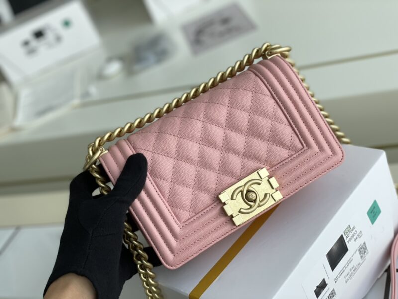 Ch@nel Boy Bag-Caviar-20CM - Image 6