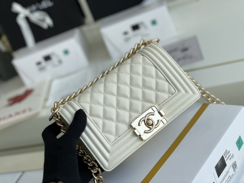 Ch@nel Boy Bag-Caviar-20CM - Image 9