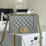 Ch@nel Boy Bag-Caviar-20CM