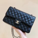 Ch@nel Flap Bag-Lambskin Leather-Silver Hardware-25CM