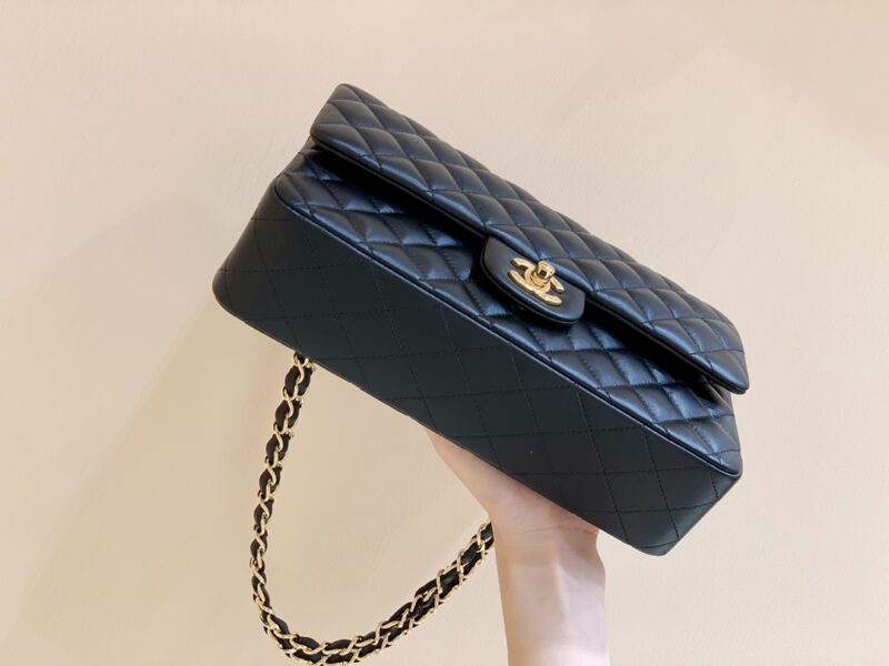 Ch@nel Flap Bag-Lambskin Leather-Gold Hardware-25CM - Image 7