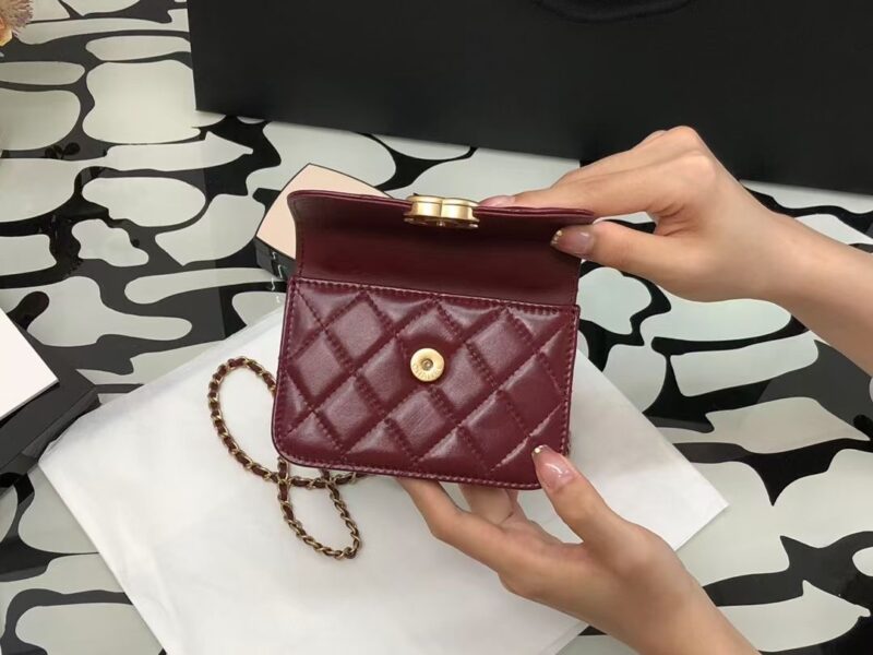 Ch@nel Quilted Pearl Crush Clutch With Chain Bag-12*9*2CM - Image 7