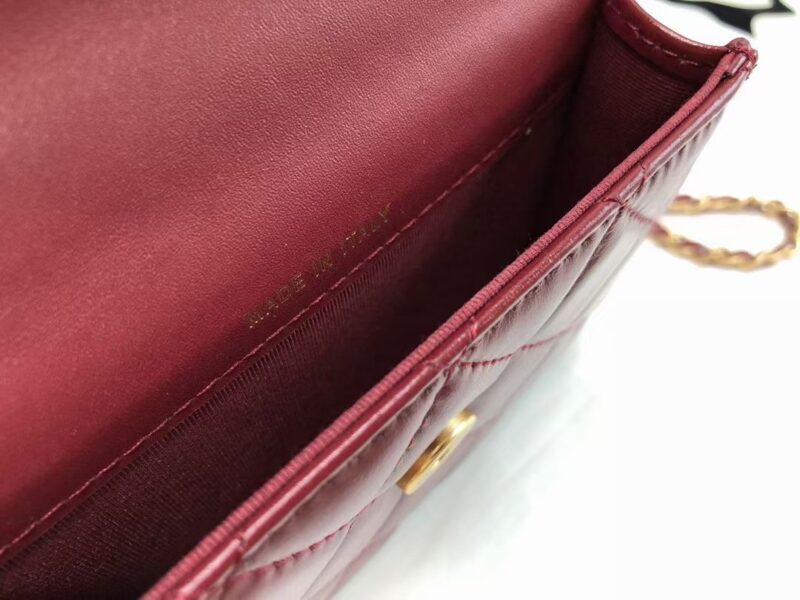 Ch@nel Quilted Pearl Crush Clutch With Chain Bag-12*9*2CM - Image 8