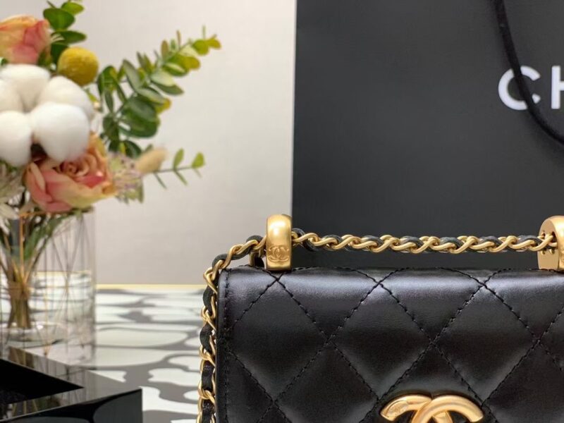 Ch@nel Quilted Pearl Crush Clutch With Chain Bag-12*9*2CM - Image 3