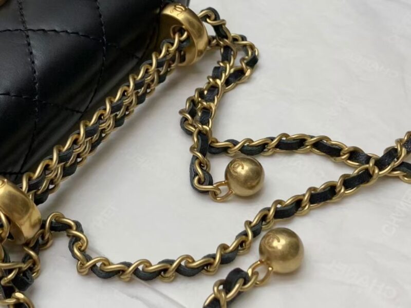 Ch@nel Quilted Pearl Crush Clutch With Chain Bag-12*9*2CM - Image 4