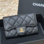 Ch@nel Wallet-Gold Harware-Caviar-11*10CM