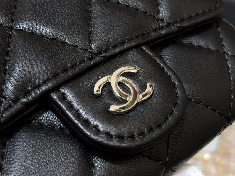 Ch@nel Wallet-Silver Harware-Lamskin-11*10CM - Image 4