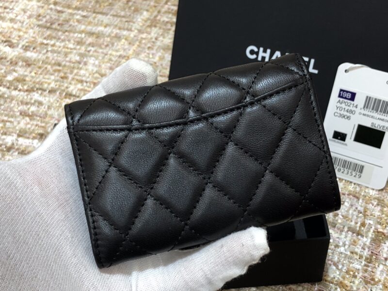 Ch@nel Wallet-Silver Harware-Lamskin-11*10CM - Image 8