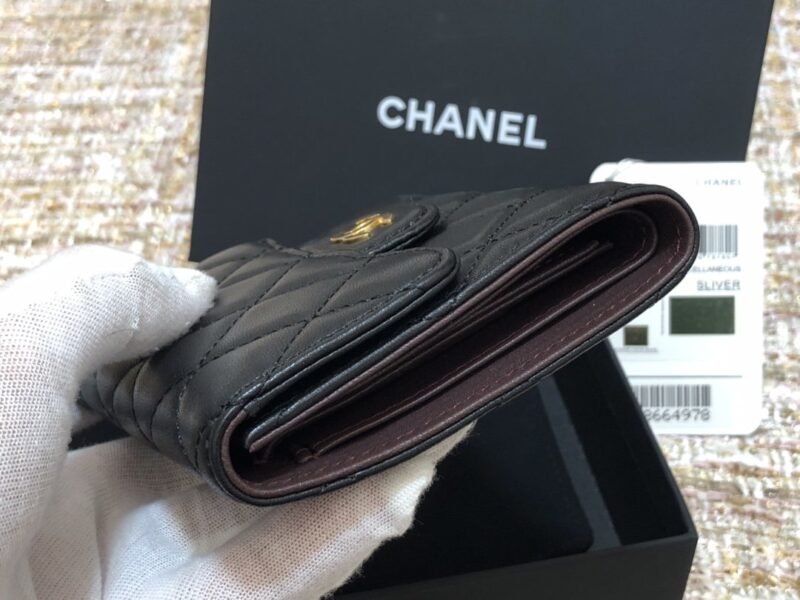 Ch@nel Wallet-Gold Harware-Lamskin-11*10CM - Image 2