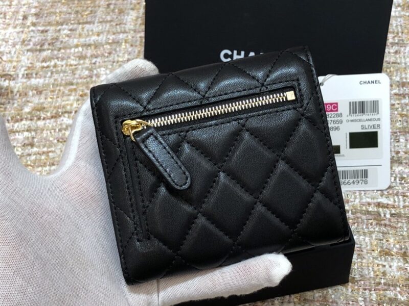 Ch@nel Wallet-Gold Harware-Lamskin-11*10CM - Image 9