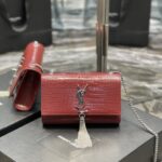 YSL Kate Medium With Tassle In Crocodile Leather-20x13.5x5.5cCM