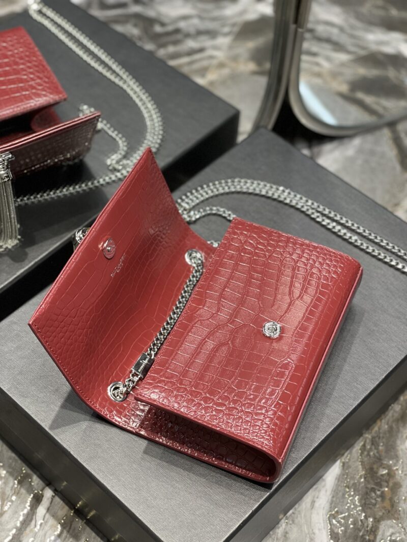 YSL Kate Medium With Tassle In Crocodile Leather-20x13.5x5.5cCM - Image 5