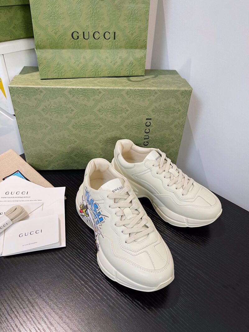 Gucci Rhyton Leather Sneaker - Image 3