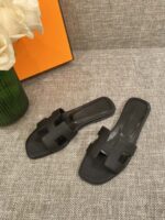 Hermes Slippers In Caviar Leather - Image 3