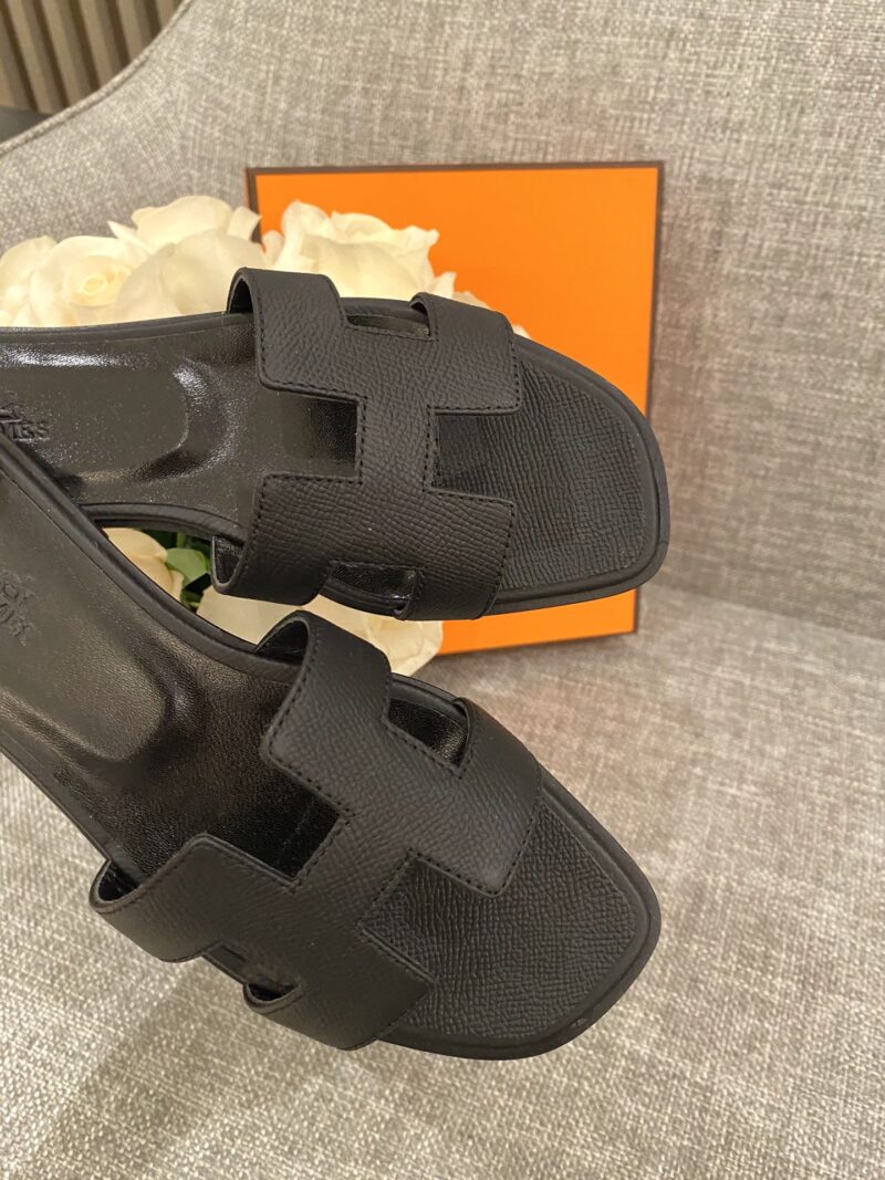 Hermes Slippers In Caviar Leather - Image 2